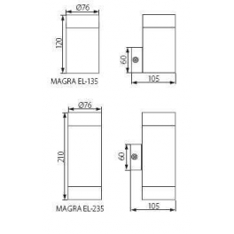 MAGRA EL-135 GU10 inox IP44 falikar