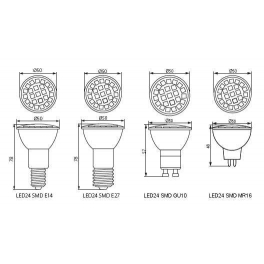 LED24SMD E14-CW 3W