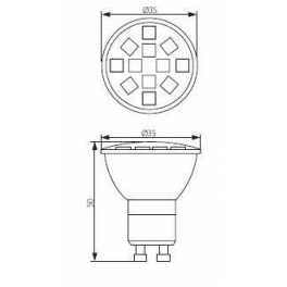 LED12SMD MR11 GU10-WW 1,8W 135lm