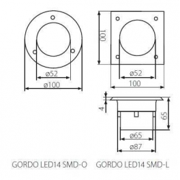 GORDO DL-LED14-O SMD IP66 tap.