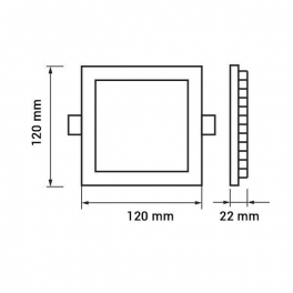 LED panel 6W NW beépíthető négyszögletes 420Lm