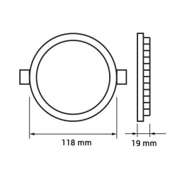 LED panel 6W NW beépíthető kerek 420 Lm