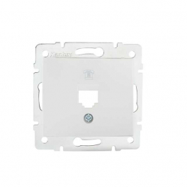 DOMO 01-1399-002 fehér csatlakozó aljzat burkolat (RJ45 Jack), aljzat nélkül