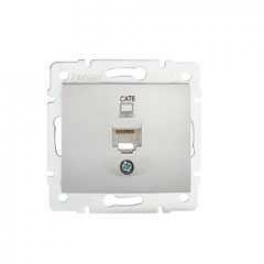 DOMO 01-1400-043 ezüst adatcsatlakozó aljzat (RJ45 Cat 6 Jack)