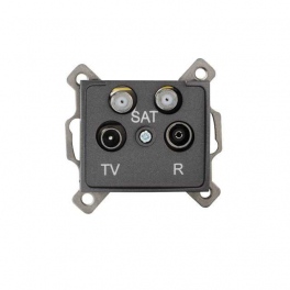 DOMO 01-1590-041 grafit antenna csatlakozó aljzat TV/R/SAT/SAT végzáró