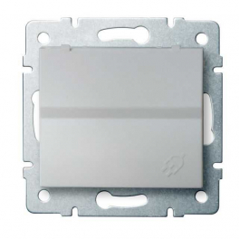 LOGI 02-1230-143 ezüst schuko földelt dugalj IP-44 ajtós, tűzbiztos műanyag