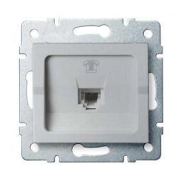 LOGI 02-1370-043 ezüst telefon csatlakozó aljzat (RJ11)