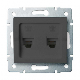 LOGI 02-1380-041 grafit dupla telefon csatlakozó aljzat, független (2xRJ11)