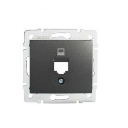 DOMO 01-1399-041 grafit csatlakozó aljzat burkolat (RJ45 Jack), aljzat nélkül