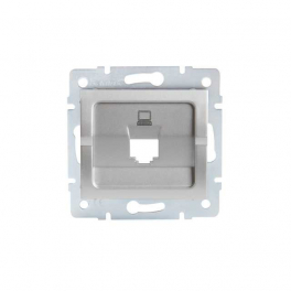 LOGI 02-1399-043 ezüst csatlakozó aljzat burkolat (RJ45 Jack), aljzat nélkül