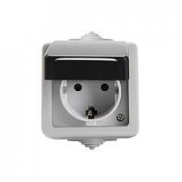 TEKNO 05-1240-143 fekete schuko dugalj gyermekvédelemmel IP54