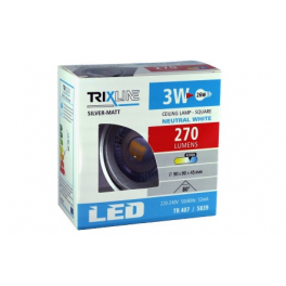 TR 407 3W 270lm 4200K ezüst négyzet spot lámpa 90x90x45mm