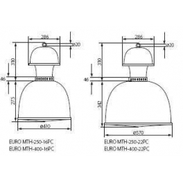 EURO MTH-400-16PC E40 IP20