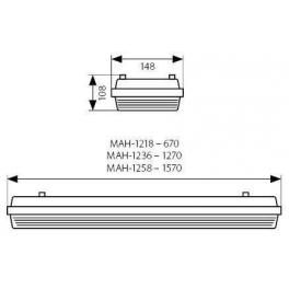 MAH-1158/A-PS 1x58Wp.pára mentes IP65