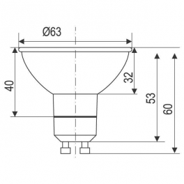 JDR+C 50W60C 63mm hal.izzó